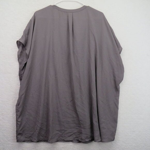 Torrid Shirt Womens Size 4X Gray Kaftan Sleeveless Blouse V Neck Button Front - Picture 3 of 8